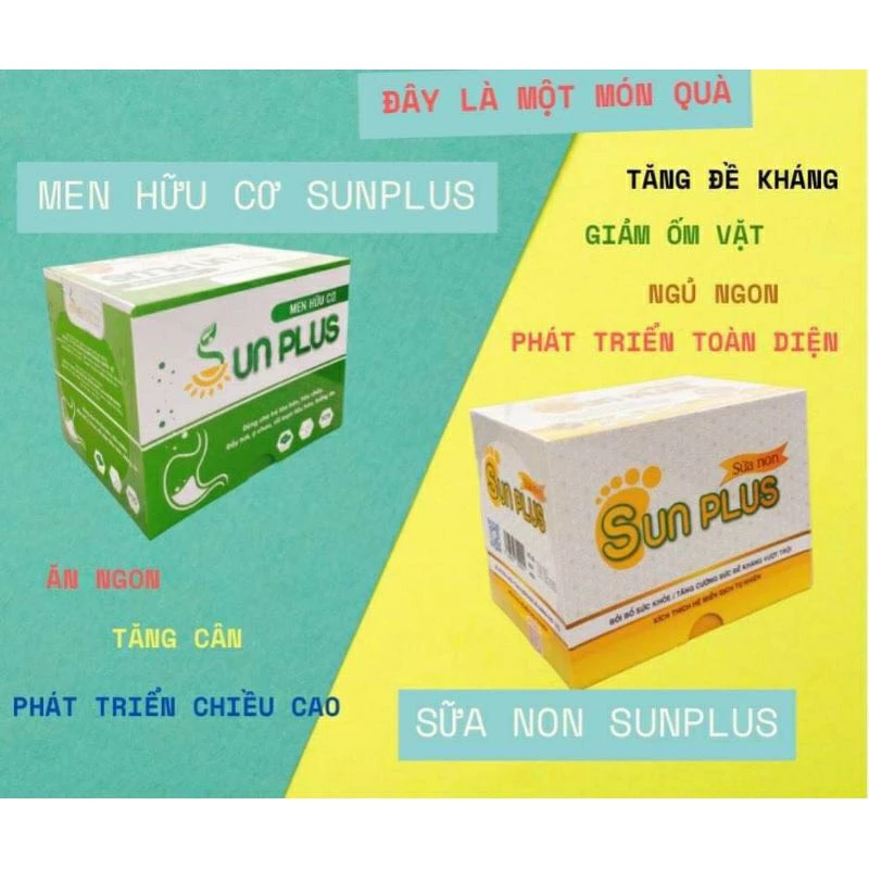 Combo men sống và sữa non Sunplus chính hãng giá rẻ