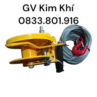 Tời quay tay 1200LBS chịu tải 545kg, kèm 10 mét cáp phi 5mm, hàng loại 1, giá tốt, máy tời nâng hạ hàng hóa