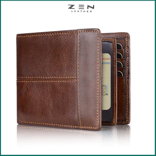 ví nam Zen07, bóp nam da bò cao cấp, ví da nam dáng ngang thiết kế nhiều ngăn đựng tiền thẻ, bh 06 tháng - Zen Leather