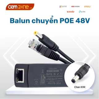 Cáp Chuyển Đổi Nguồn POE Splitter 48V LS-POE-1210EL - Balun Chuyển Poe dành cho Camera Camzone - BH 1 Tháng