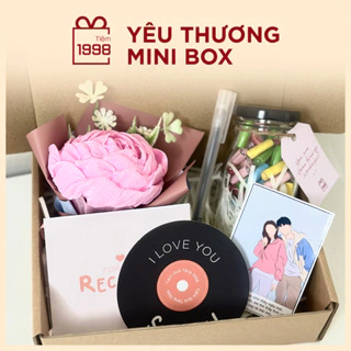 Set quà Tiệm 1998 YÊU THƯƠNG MINI BOX - Lọ Yêu Thương | Lọ Điều Ước | Kèm Hoa, Thiệp, In ảnh MIỄN PHÍ