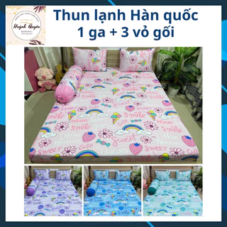 Bộ drap ga thun Hàn quốc mẫu dâu mới 4 món