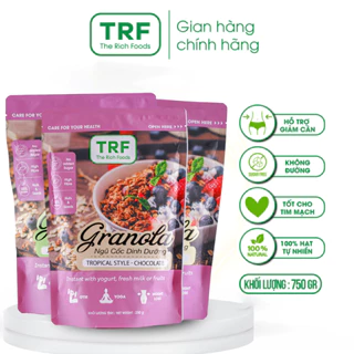 Combo 3 gói Ngũ Cốc Granola không đường The Rich Foods kết hợp mật ong tự nhiên, đảm bảo dinh dưỡng healthy 250g x 3