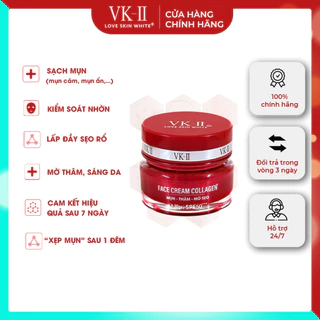 Kem dưỡng da giảm mụn mờ thâm sẹo VK-II Love Skin White Face Cream Collagen 20g