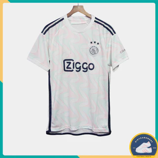 Bộ Quần Áo Bóng Đá Clb Ajax Trắng Mùa 2023 - 2024, Áo Đá Banh Chất Vải Mè Caro Cao Cấp Không Nhăn Thấm Hút Mồ Hôi Tốt