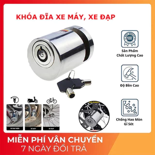 Khóa phanh đĩa xe máy chống trộm, khoá phanh đĩa chất liệu thép nguyên khối Moto lock cho xe máy, xe đạp chống cắt