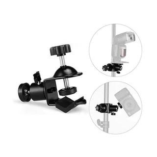 Kẹp chữ U kèm ball head dùng để gắn máy ảnh, đèn flash, đèn led...