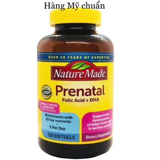 (Hàng Mỹ chuẩn) Viên uống Vitamin tổng hợp cho bà bầu Prenatal Folic Acid+ DHA 150 viên