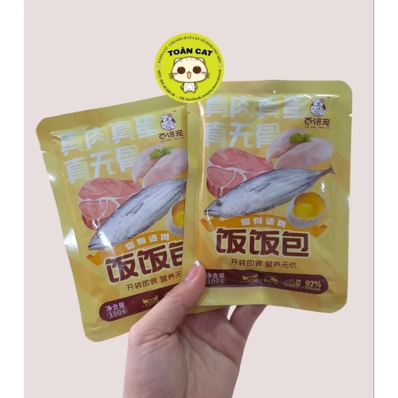 [Hundred] Pate cho mèo gói 100g hương vị thịt bò,cá ngừ, thịt gà- Pate cho mèo