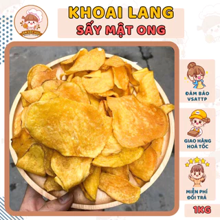 Combo 1KG Khoai lang sấy mật ong nguyên miếng Ăn Vặt Vui