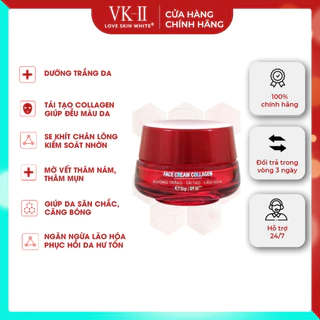 Kem dưỡng trắng, tái tạo và trẻ hóa da VK-II Love Skin White Face Cream Collagen 35g