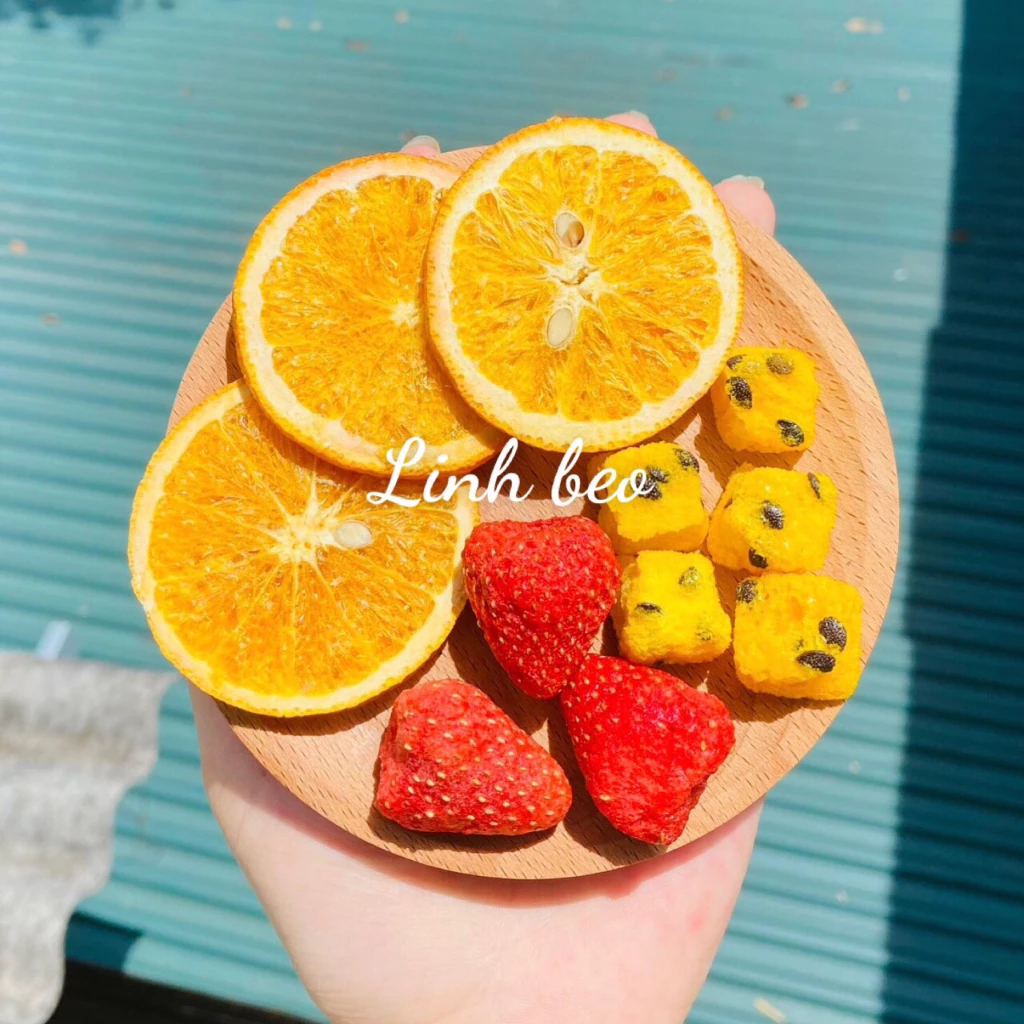 Trà Detox hoa quả sấy thăng hoa ( Gồm: Cam vàng, Dâu tây, Chanh leo viên)