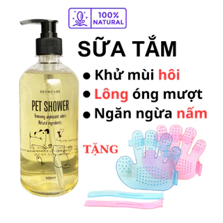 [TẶNG GĂNG TẮM] Sữa tắm khử mùi hôi chó mèo hiệu quả, thơm lâu. Dưỡng lông mềm mượt ngăn ngừa nấm ngứa beoncare, an toàn