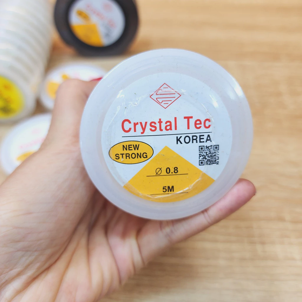 Combo 2 5 10 cuộn Dây Cước Co Giãn Xỏ Hạt Làm Trang Sức Chính hãng Crystal Tec của Hàn Quốc