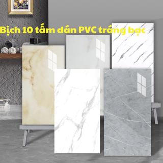 HỎA TỐC 2H - Miếng dán tường PVC màu vân đá cao cấp, mặt sau có sẵn keo chống nước cách nhiệt khổ 60x30cm