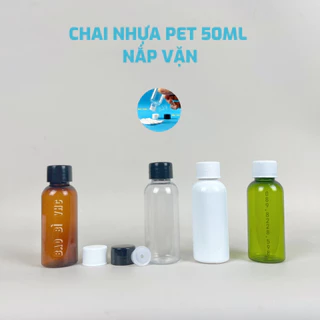 Combo 50 Chai Nhựa Pet 50ml Nắp Vặn Chiết Mĩ Phẩm