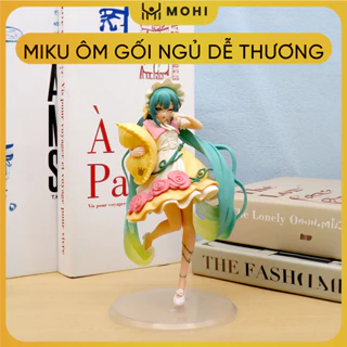 [CÓ HỘP MÀU] - Mô hình Hatsune MIKU ôm gối ngủ dễ thương cao 20cm, mô hình trang trí