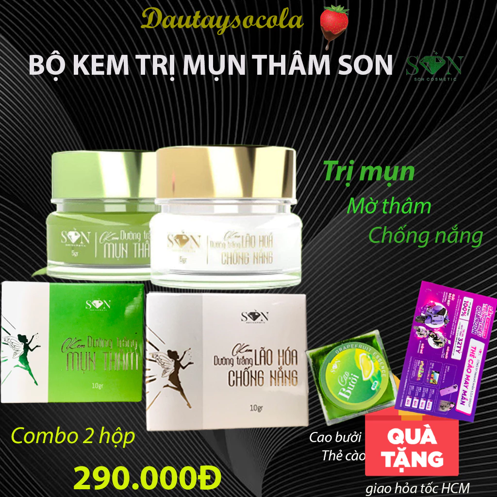 🌷 Bộ Kem Face Xanh Trắng Da Hết Mụn S.O.N Nguyễn Tiên Tặng Cao Bưởi