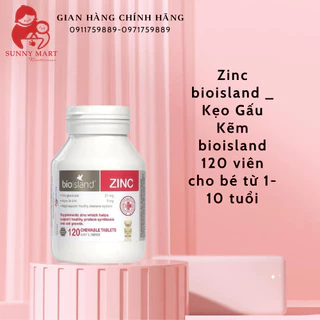 Zinc bioisland _ Kẹo Gấu Kẽm bioisland 120 viên cho bé từ 1-10 tuổi