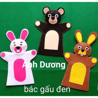 rối tay truyện Bác gấu đen và 2 chú thỏ