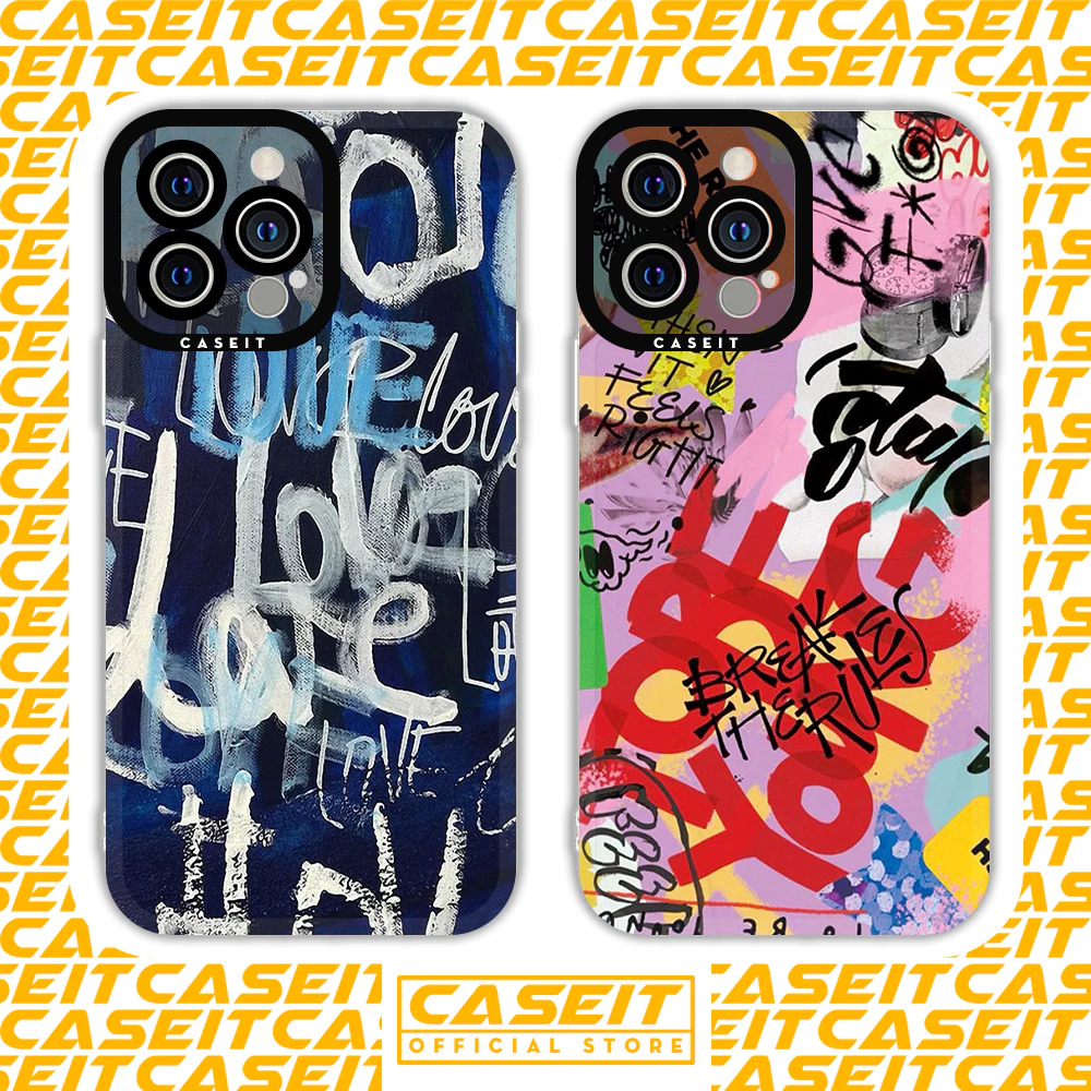 Ốp lưng iphone cạnh vuông Caseit trừu tượng graffiti hiphop aesthetic 8/8plus/x/xs/11/12/13/14/pro/max/plus/promax