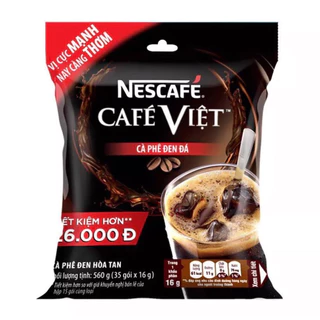 Cà phê hòa tan NESCAFÉ CAFÉ VIỆT Cà Phê Đen Đá (túi 35 gói x16g)