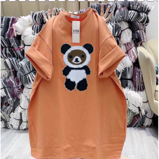 Áo phông cotton khô 3158 - thêu Gấu Panda