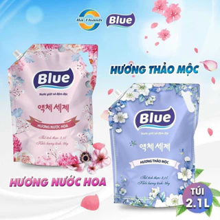 Túi Nước Giặt Xả Hàn Quốc Blue 2kg Lưu Hương Đậm Sâu,Mềm Vải & Giữ Màu Quần Áo và Không Kích Ứng Da.