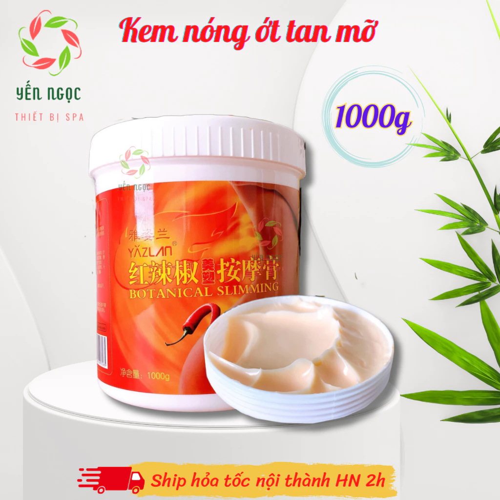 Kem nóng ớt giảm béo siêu nóng hũ 1000g | Kem tan mỡ ớt | Kem ớt