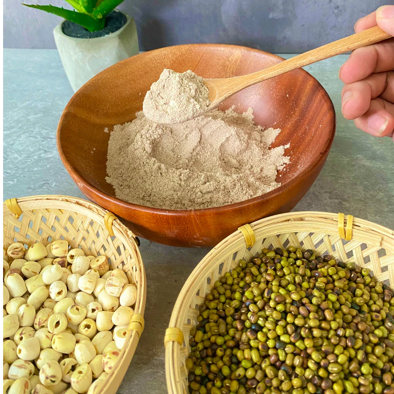 BỘT ĐẬU XANH HẠT SEN RANG NGUYÊN CHẤT 100% DINH DƯỠNG, MÁT GAN, DỄ NGỦ, BỒI BỔ, BỘT PHA ĂN SÁNG