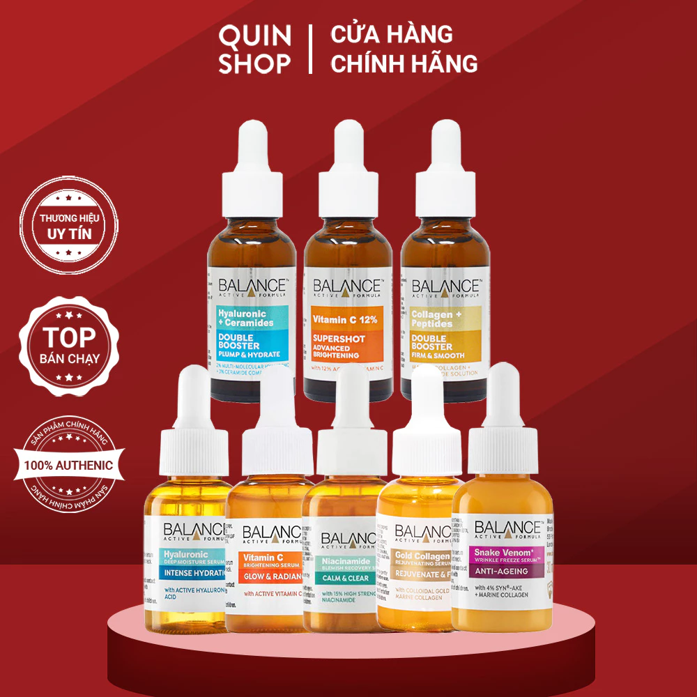 Tinh Chất Balance Dưỡng Sáng, Dưỡng Ẩm Vitamin C Supershot, Hyaluronic Deep Moisture, Collagen Peptides Serum