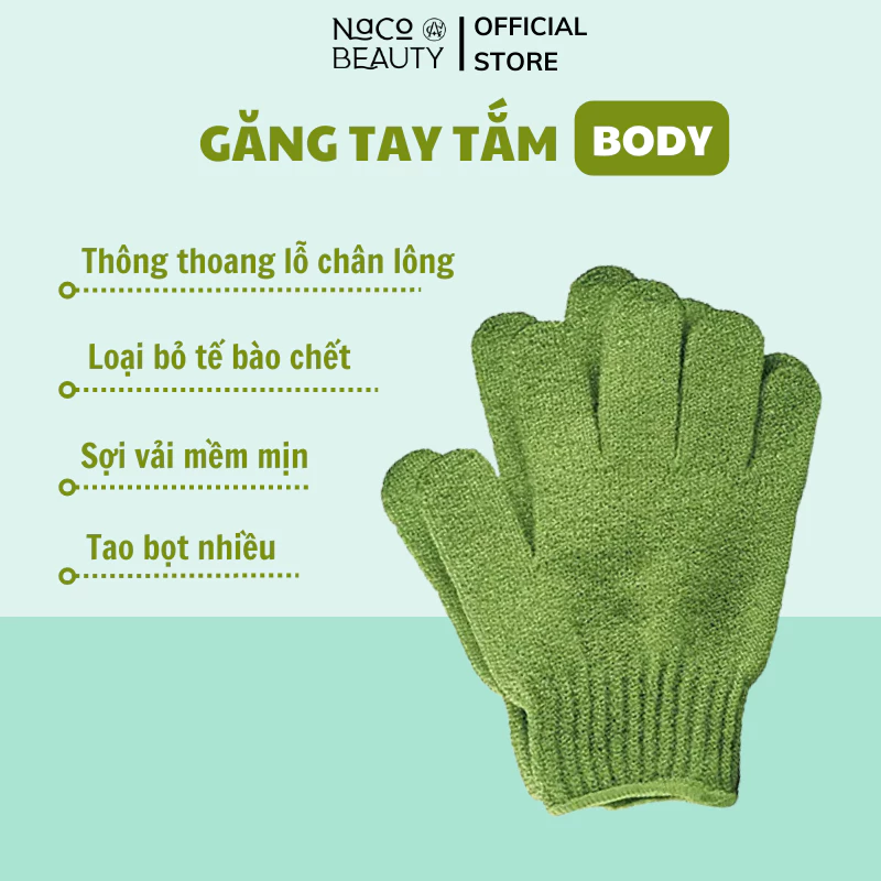 1 Găng Tay Tắm, Kỳ Ghét, Tẩy Da Chết Bath Glove Massage Tạo Bọt Tiện Dụng Giúp Loại bỏ tế bào chết, bụi bẩn nhanh hơn