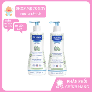 Sữa tắm gội 2in1 Mustela Pháp chiết xuất bơ hữu cơ 500ml