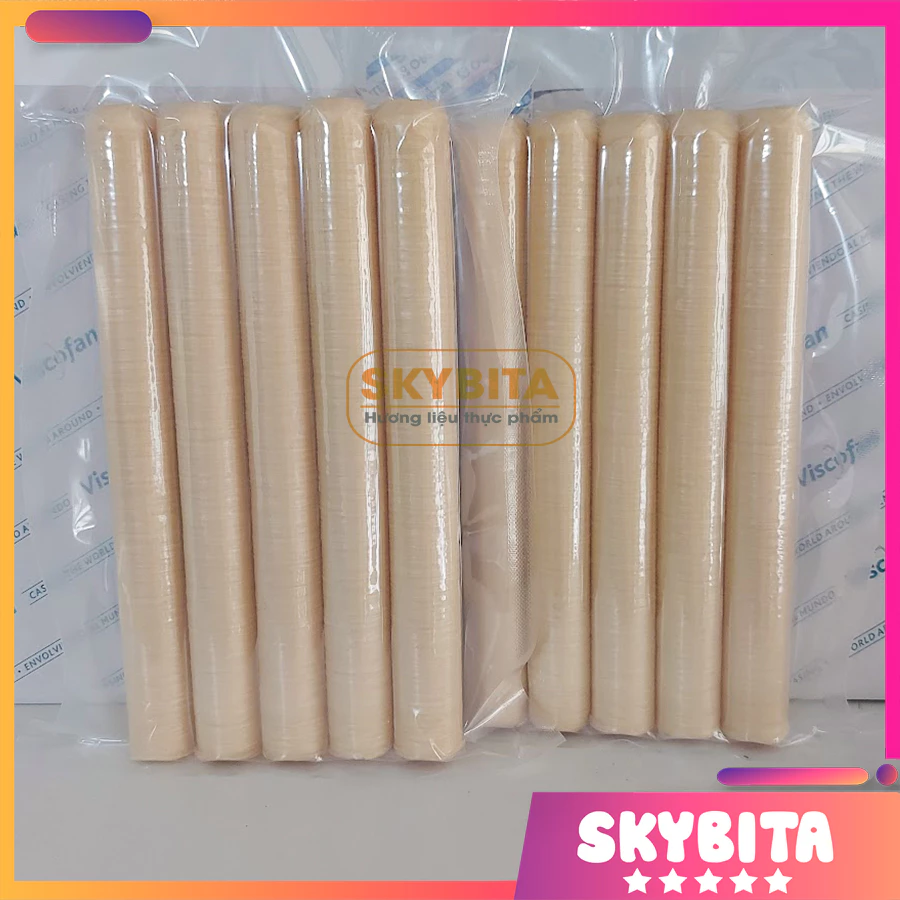 Combo 10 cuộn vỏ colagen làm xúc xích, vỏ xúc xích viscofan NDX/NDXC đường kính vỏ từ 21-28mm
