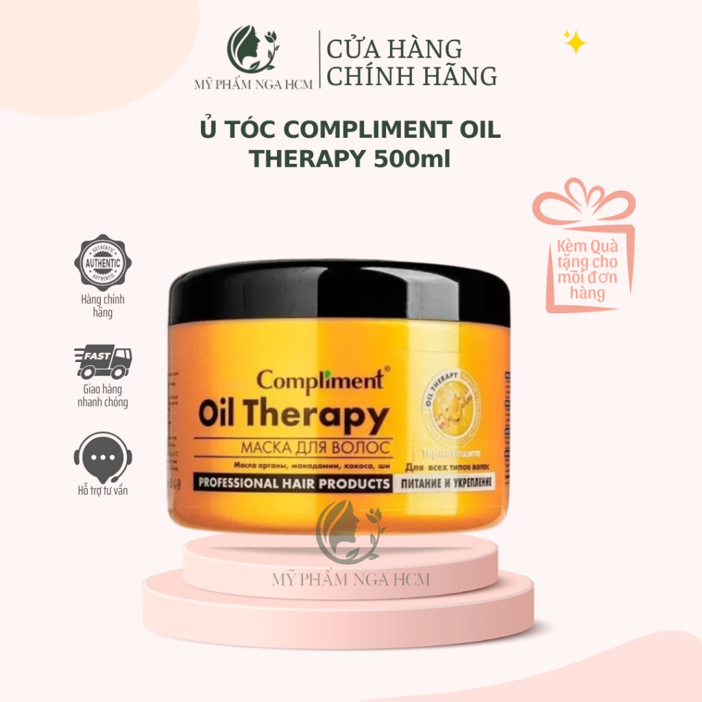 Ủ Tóc Compliment Oil Therapy Argan Oil 500ml Chăm Sóc Chuẩn Salon Phục Hồi Dưỡng Tóc Chắc Khoẻ Bóng Mượt Bồng Bềnh