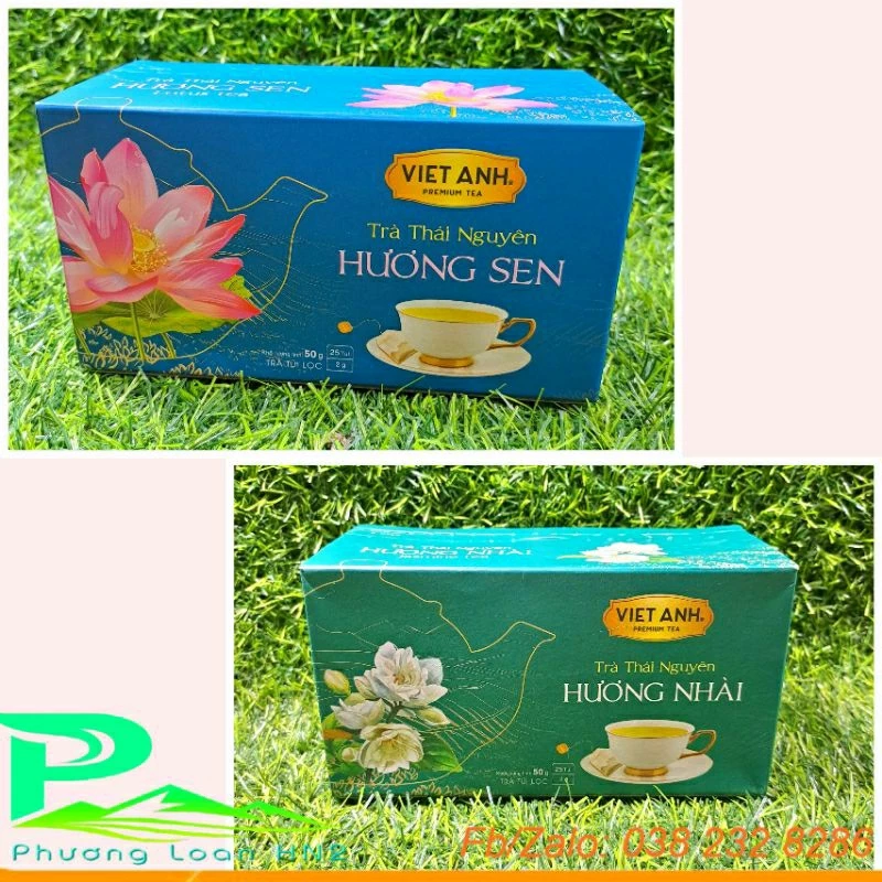 Trà Thái Nguyên hương Sen/hương Nhài Việt Anh túi lọc - hộp 25túi x 2g