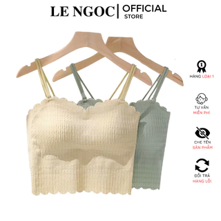 Áo bra nữ cotton 2 dây có mút ngực dang croptop cho nàng trong dịu dàng Lê Ngọc 214