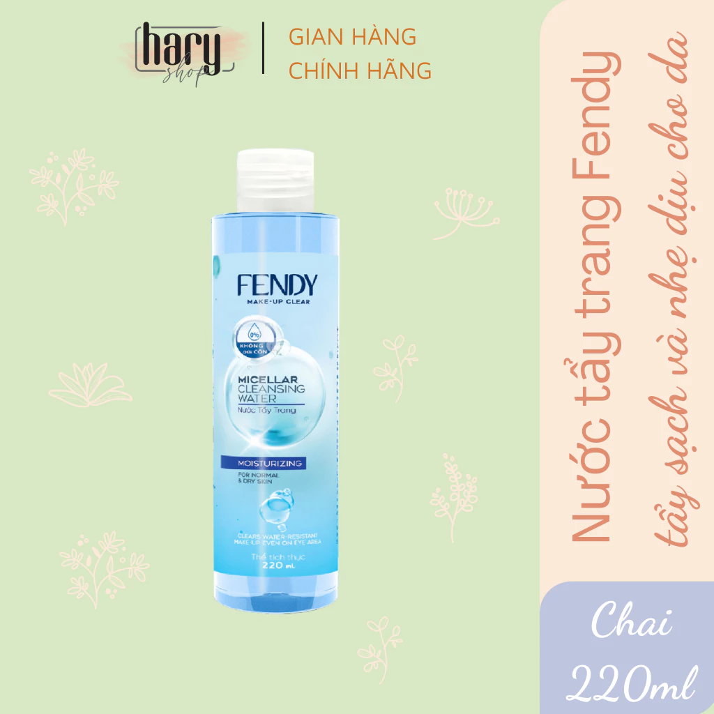 Nước tẩy trang FENDY Dưỡng Ẩm , Dịu nhẹ không kích ứng da 220ml CHÍNH HÃNG