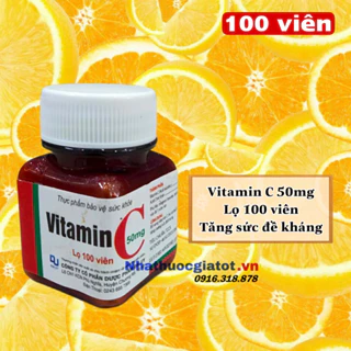 Vitamin C Đại Uy 50mg Bồi Bổ Sức Khỏe, Tăng Sức Đề Kháng - Lọ 100 Viên