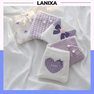 Quần lót nữ cotton ren viền kèm họa tiết cute dễ thương, Quần chíp nữ đáy 2 lớp kháng khuẩn thoáng khí LANIXA L0511