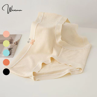 Quần lót nữ cotton WEXUU họa tiết thỏ đính nơ xinh xắn phối viền su mềm mại co giãn thoải mái- QC156