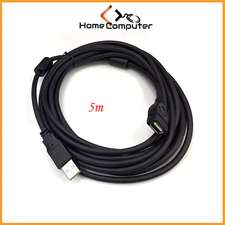 Dây cáp nối dài USB 1.5m, 3m, 5m đen chống nhiễu hàng chất lượng - Home Computer