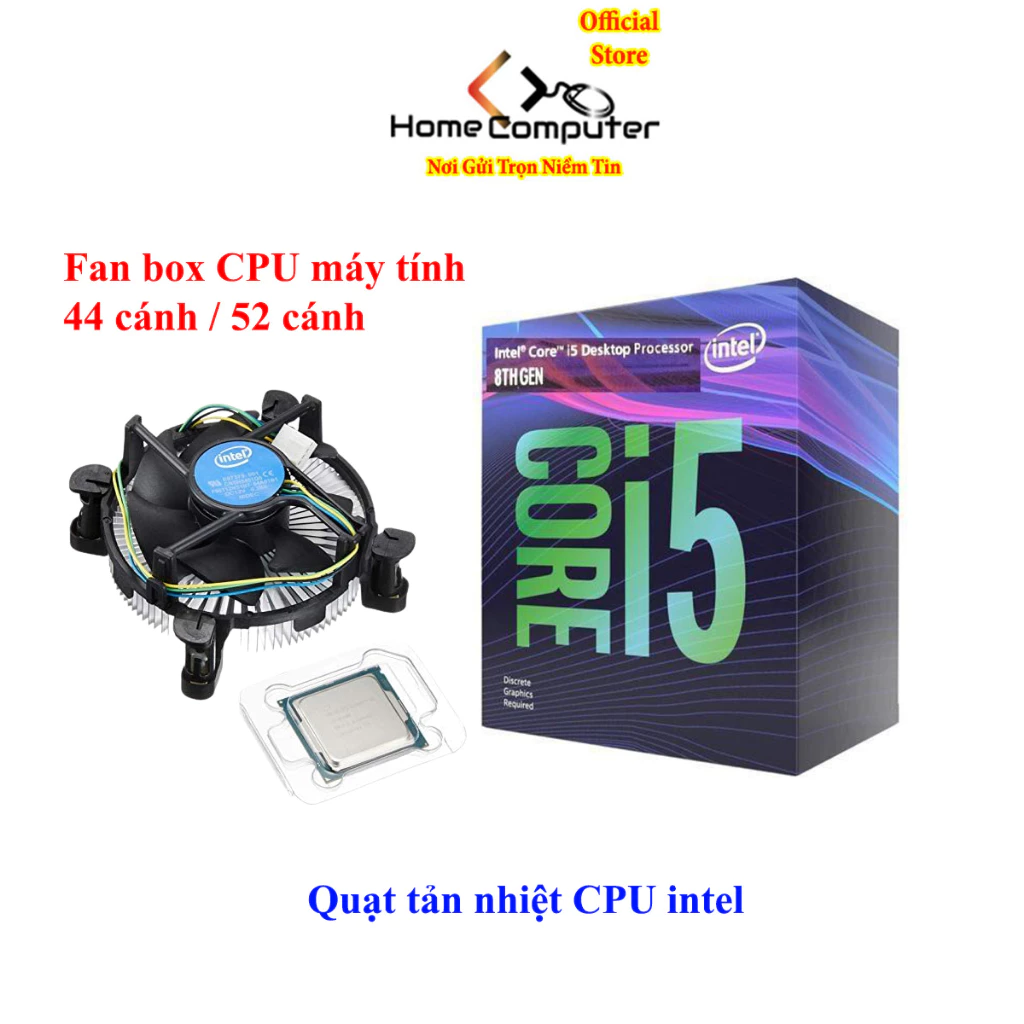 Quạt tản nhiệt cho cpu, fan box CPU intel 44 cánh - 52 cánh quạt Làm mát nhanh