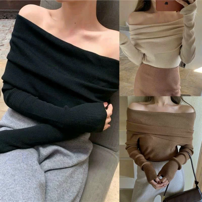 Áo Len Trễ Vai Nhiều Màu Phong Cách Sexy
