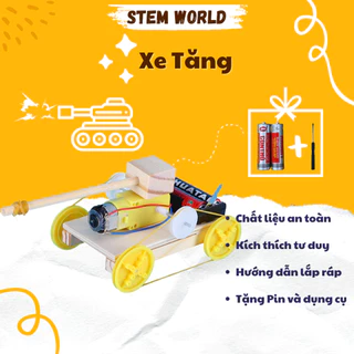 Đồ chơi STEM bộ đồ chơi lắp ráp Xe Tăng bằng gỗ theo phương pháp giáo dục STEM đồ chơi thông minh