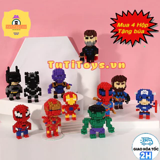 (MUA 4 TẶNG BÚA) Mô hình lắp ráp siêu anh hùng 3D Batman, IronMan, Captain, Spider Man, Siêu nhân, người nhện