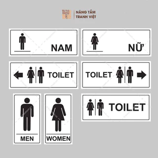 Biển Báo Nhà Vệ Sinh/ Toilet/ WC Nam/ Nữ - Decal Dán Tường, Dán Kính Dễ Dàng-Sticker Trang Trí