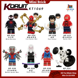 Spider Man Mô hình Lắp ráp Minifigures Người Nhện Đa vũ trụ Peter Parker No Way Home XP-525 KT1069 Minibrick Minibricks