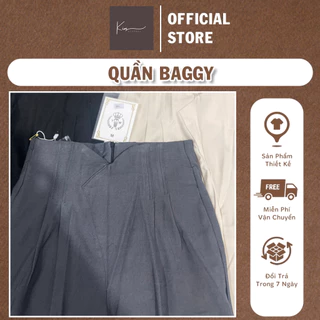 Quần Baggy Nữ Vải Kim Clothes - Quần Baggy Với Chất Chéo Tuyết Tàu Mềm Mại, Phong Cách Trẻ Trung Năng Động