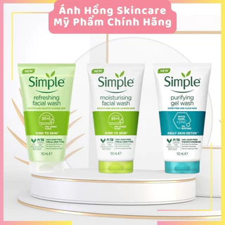 Sữa Rửa Mặt Simple Gel Kind To Skin Refreshing Facial Wash Gel 150ml (mẫu mới)